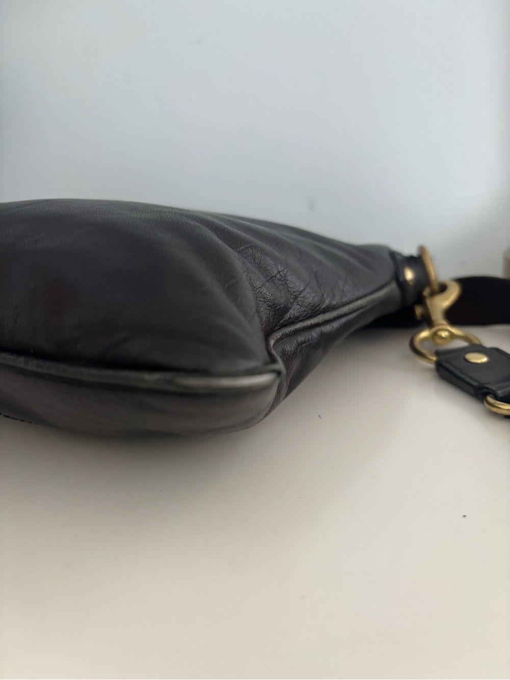 Coach Black Leather Crossbody Bag with Gold-Tone Hardware - Picture 6 of 6